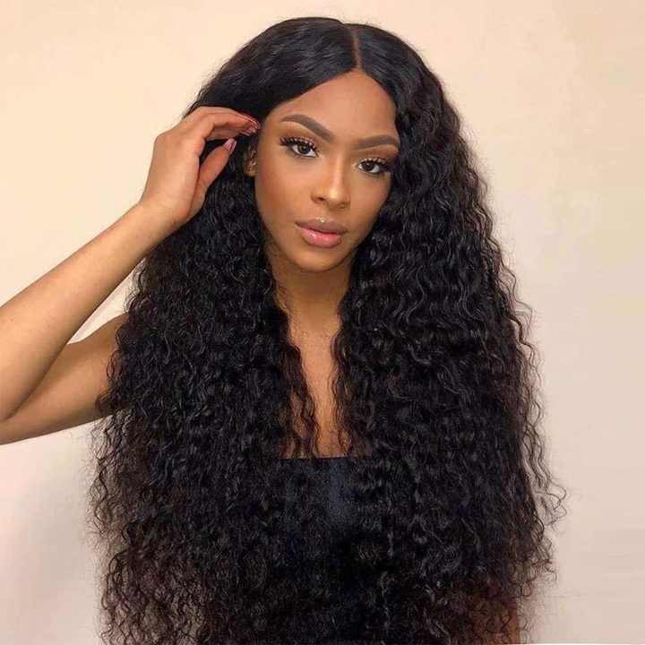 LumiTress long kinky curly synthetic lace front wig - image 1