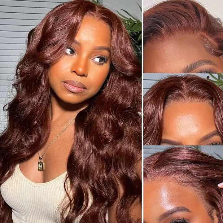 LumiTress brown red long curly lace wig - image 1