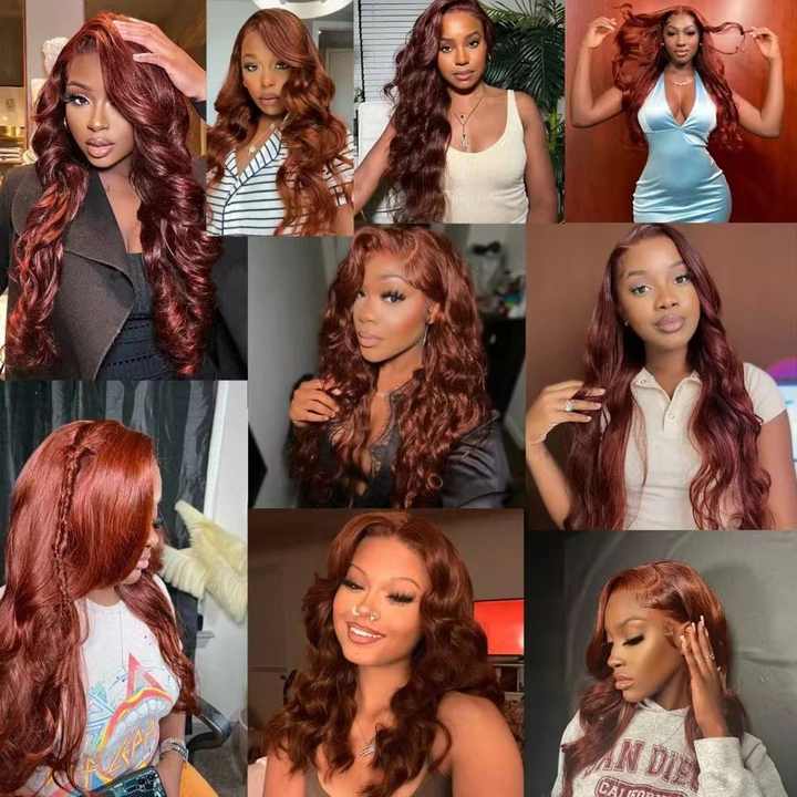 LumiTress brown red long curly lace wig - image 3