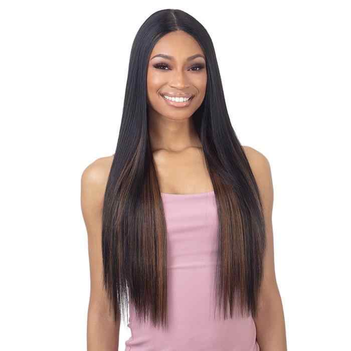 LumiTress blue and black heat-resistant synthetic lace wig - image 1