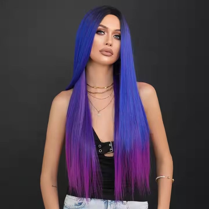 LumiTress 32-inch purple straight heat-resistant synthetic wig - image 1