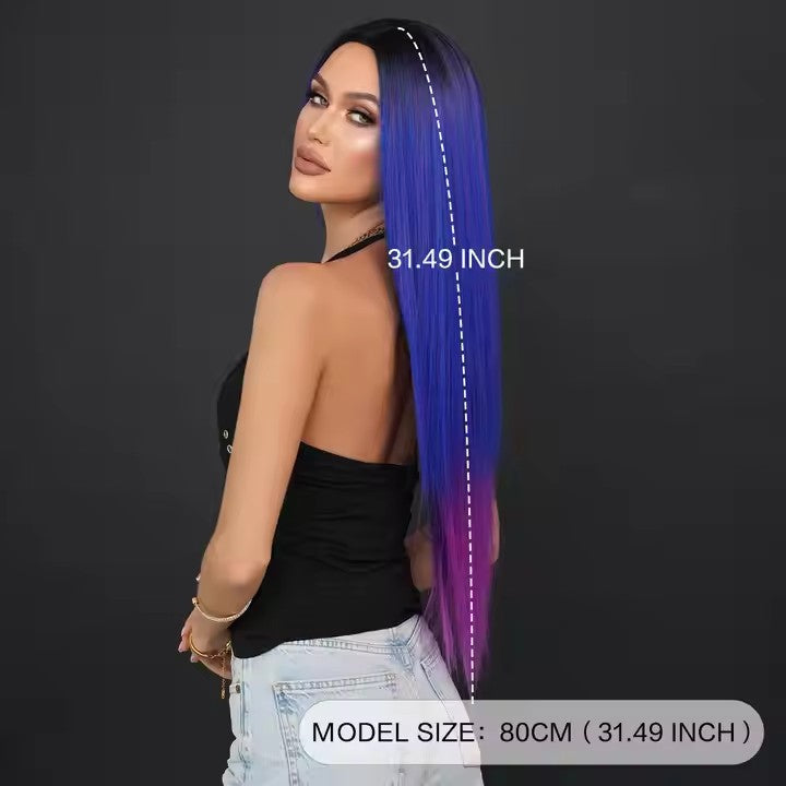 LumiTress 32-inch purple straight heat-resistant synthetic wig - image 5